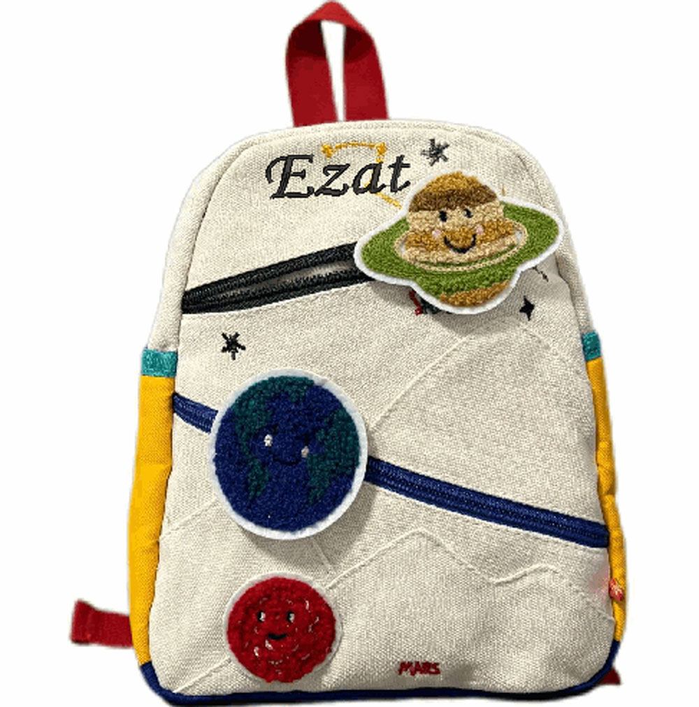 Embroidery Name Designs - Personalizowany Plecak Planet Kolorowy Design Własne
