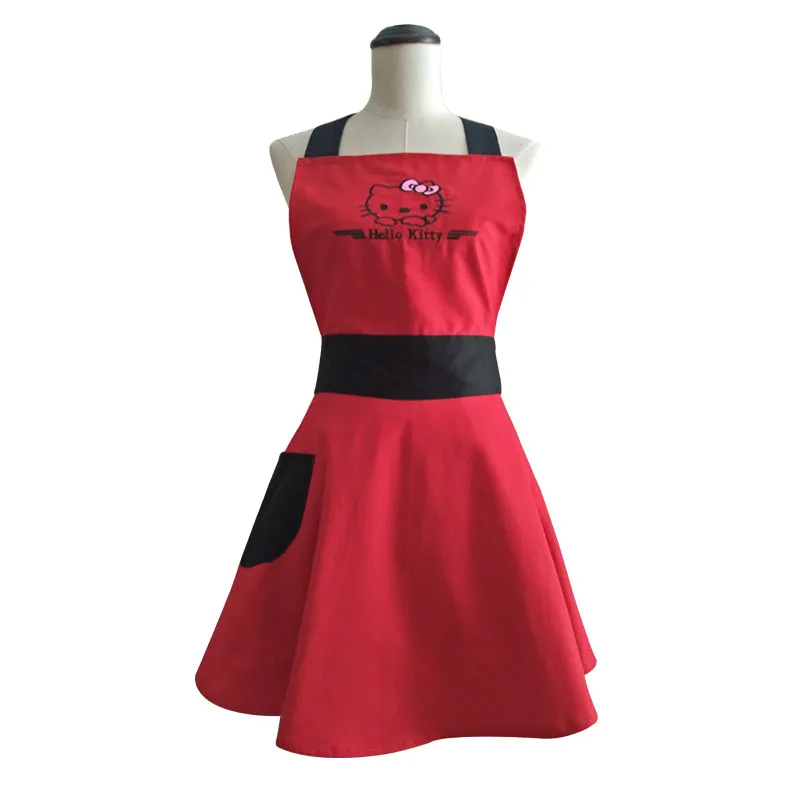 Embroidery Apron - Uroczy haftowany fartuch z Hello Kitty,